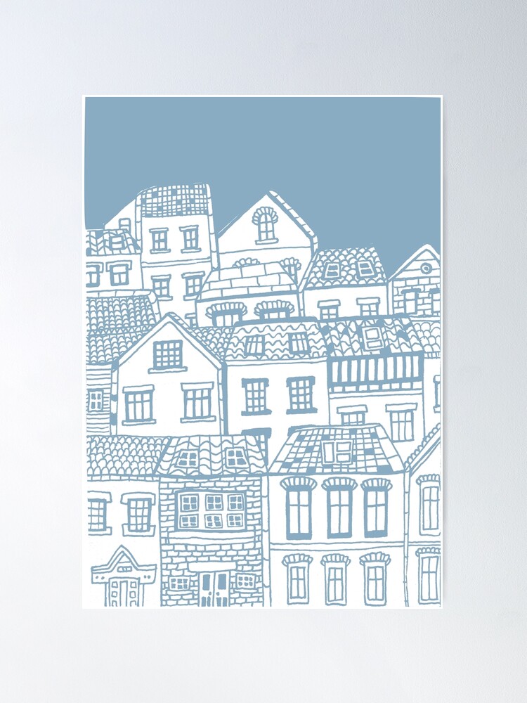 Alternate view of Old city - hand drawing Poster