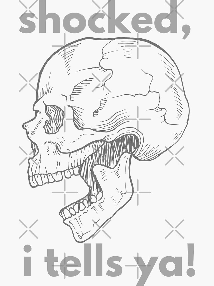 "Shocked Skull Jaw Drop" Sticker for Sale by shirtsetcetera Redbubble