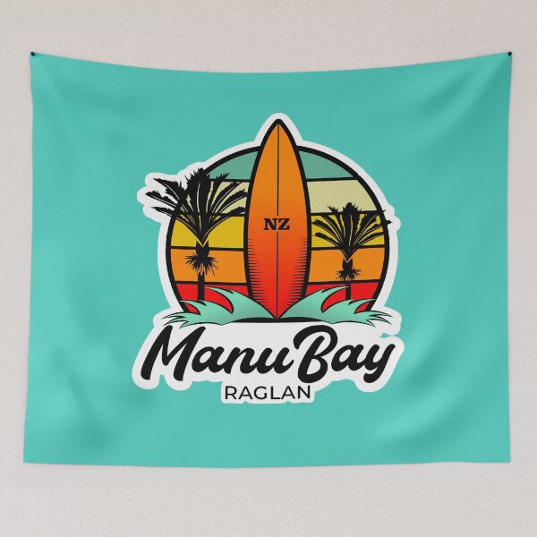 Item preview, Manu Bay,  Raglan, Surf Design, New Zealand designed and sold by Kiwidom.