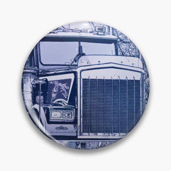 Item preview, Classic American Semi Trailer Truck Trucking Digital Art in Blue designed and sold by Taina Sohlman.