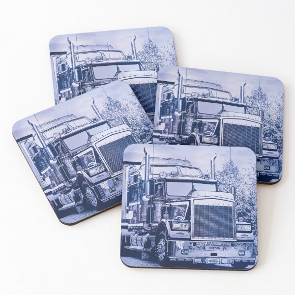 Item preview, Classic American Semi Trailer Truck Trucking Digital Art in Blue designed and sold by Taina Sohlman.