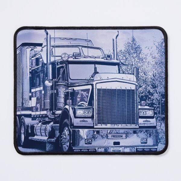 Item preview, Classic American Semi Trailer Truck Trucking Digital Art in Blue designed and sold by Taina Sohlman.