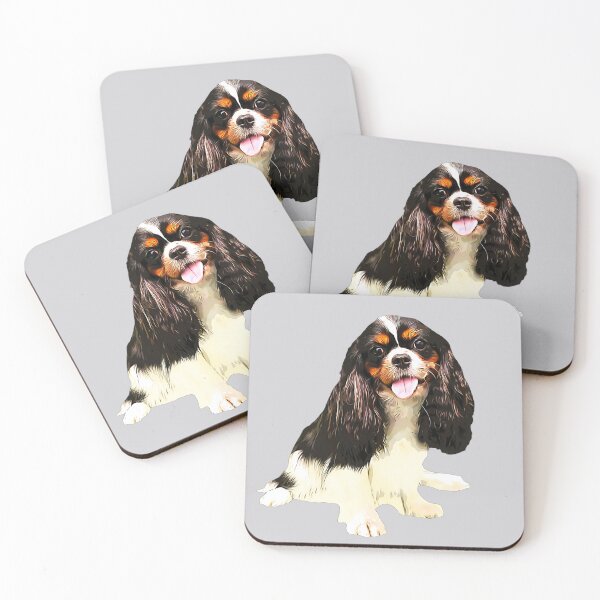 Item preview, Cavalier king charles spaniel Tri Puppy Dog designed and sold by ElegantCat.
