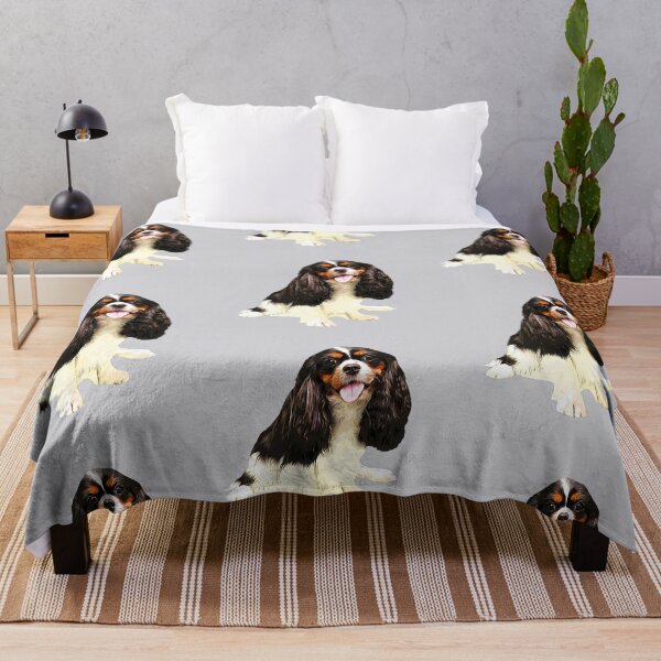 Item preview, Cavalier king charles spaniel Tri Puppy Dog designed and sold by ElegantCat.