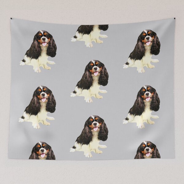 Item preview, Cavalier king charles spaniel Tri Puppy Dog designed and sold by ElegantCat.