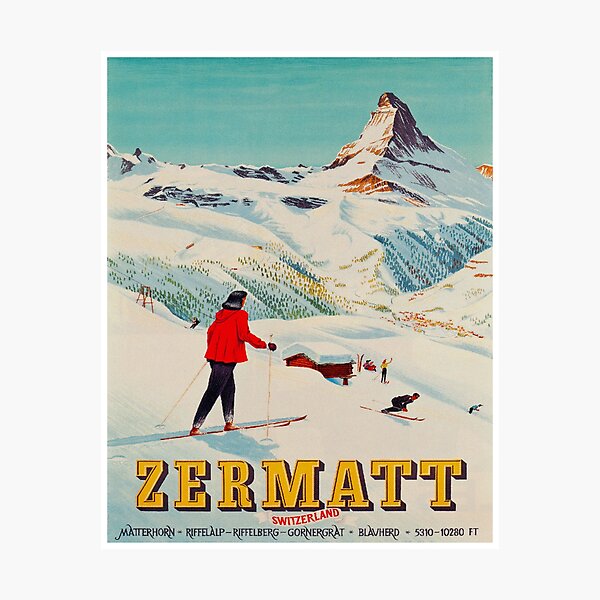 MATTERHORN MOUNTAIN ZERMATT SWITZERLAND ALPINE SNOW Travel Canvas art Prints