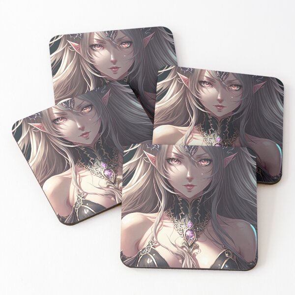 Aperçu de l'œuvre Portrait d'une sorcière elfe noire fantastique vêtue d'une robe noire, illustration fantastique Coque et skin adhésive iPhone créée et vendue par PJGartui.