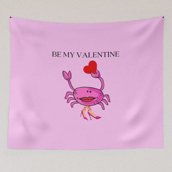 Item preview, BE MY VALENTINE PINK CRAB 3 RED HEART PINK SHOES Medium Pink Background  designed and sold by EllieMonroe.