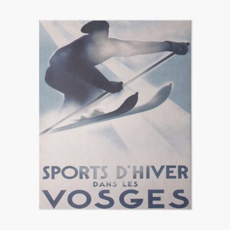 Vosges, France Affiche de voyage de ski vintage Impression rigide