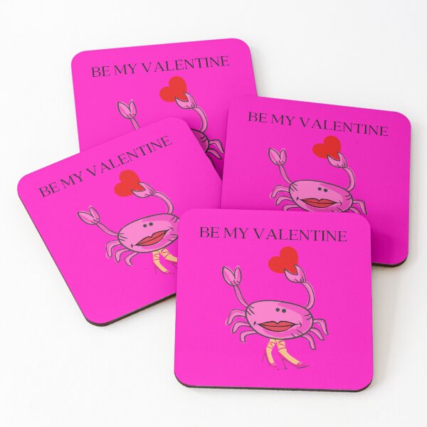Item preview, BE MY VALENTINE PINK FUCHSIA CRAB 4 RED HEART PINK SHOES Medium Pink Background  designed and sold by EllieMonroe.