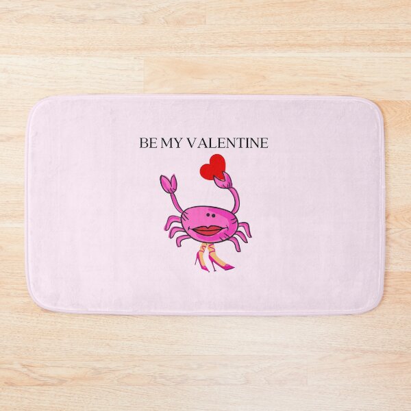 Item preview, BE MY VALENTINE PINK CRAB 2 RED HEART PINK SHOES Pale Pink Background  designed and sold by EllieMonroe.