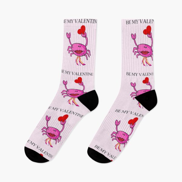 Item preview, BE MY VALENTINE PINK CRAB 2 RED HEART PINK SHOES Pale Pink Background  designed and sold by EllieMonroe.