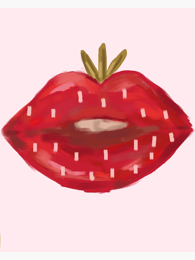 "Strawberry Kiss" Sticker for Sale by TruDraws Redbubble