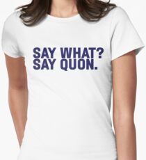 Say What? Saquon. Women's Fitted T-Shirt