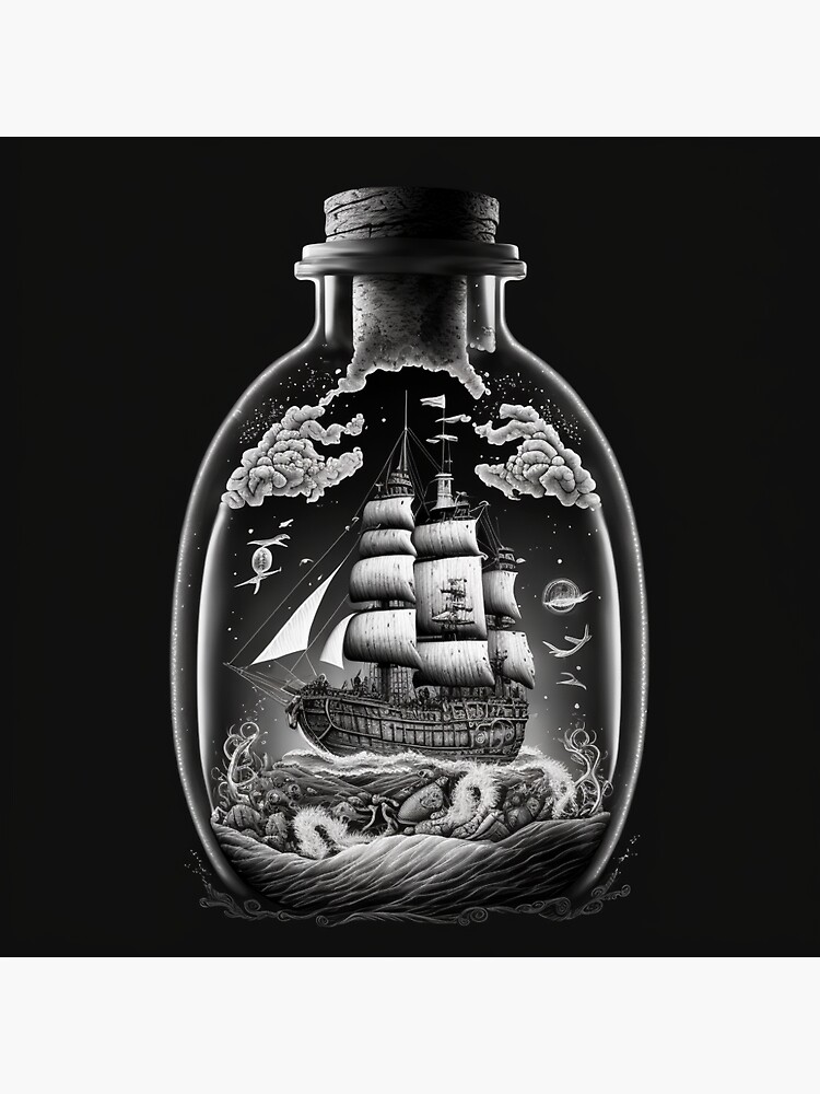 Ship in a bottle - Black Pearl, pirate ship in the bottle