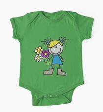little doll - doll with flowers One Piece - Short Sleeve