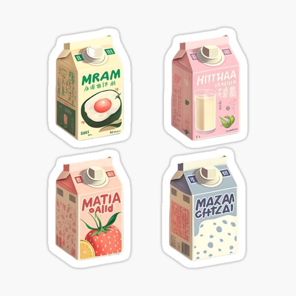 "Japanese flavored milk cartons" Sticker for Sale by Christolamber