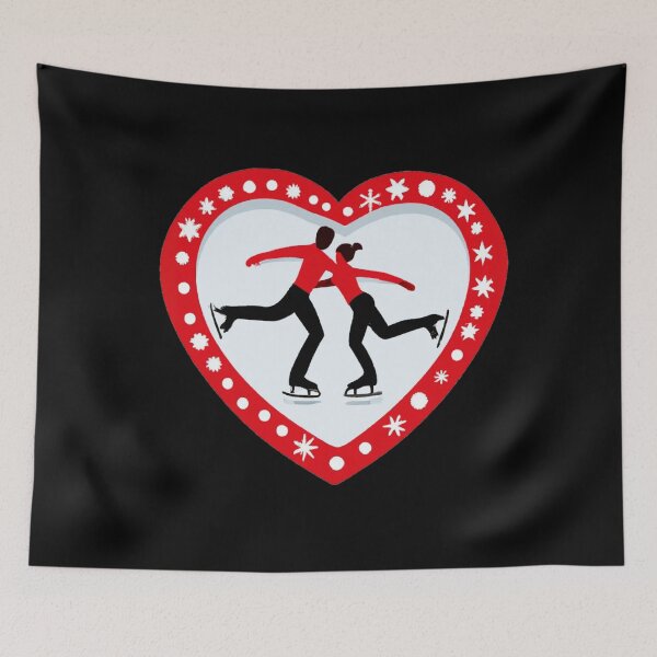 Item preview, Couple Ice Skating in Valentines Heart (AI Generated Art) designed and sold by Cowboy Folly.