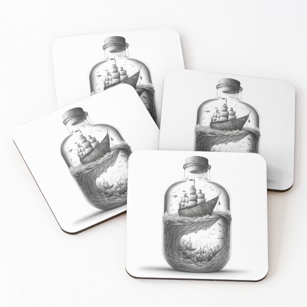 Artikelvorschau, Piratenschiff in einer Flasche, Piratendesigns, schwarze Perle, Piraten der Karibik entworfen und verkauft von KristiElias333.