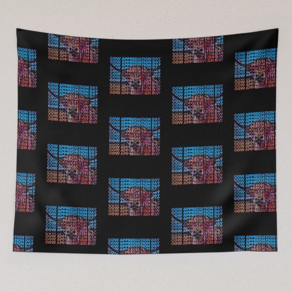 Item preview, Cow appreciation Day text based design Blue and red highland cow designed and sold by FarmsteadAcers.