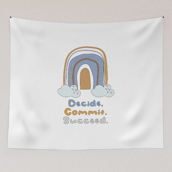 Item preview, Decide, commit, succeed colorful boho rainbow designed and sold by Awesome 4 all.