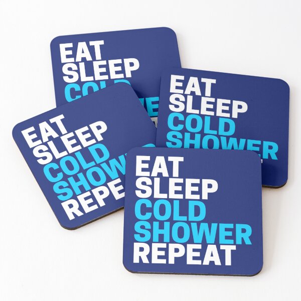Item preview, EAT SLEEP COLD SHOWER REPEAT - White    designed and sold by HobbyTees0201.