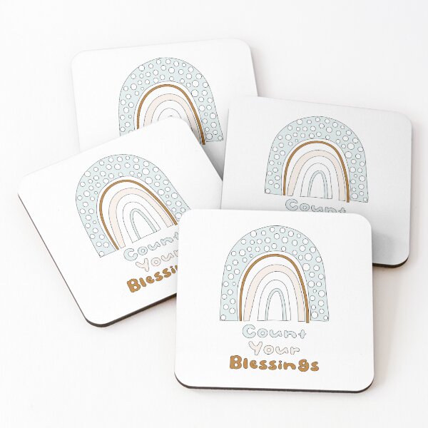Item preview, Count your blessings motivational colorful rainbow designed and sold by Awesome 4 all.