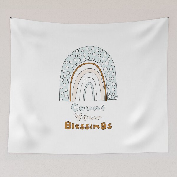 Item preview, Count your blessings motivational colorful rainbow designed and sold by Awesome 4 all.