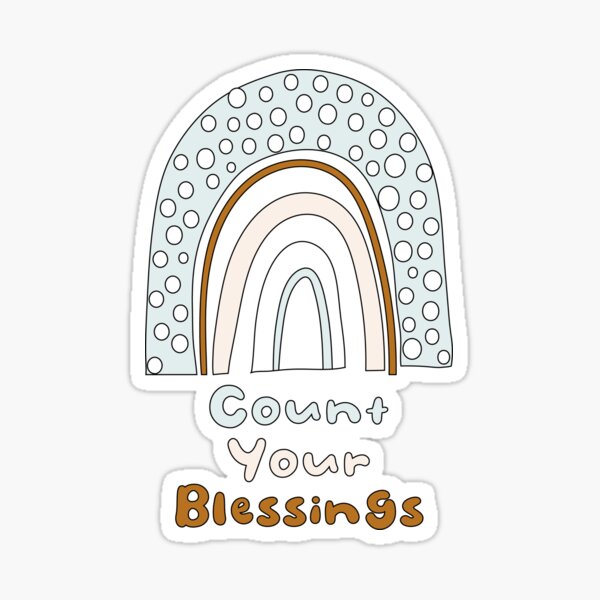 Item preview, Count your blessings motivational colorful rainbow designed and sold by Awesome 4 all.