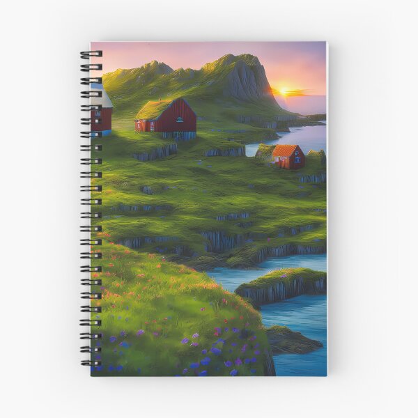 Item preview, The Three Red Farmhouses On The Cliffs designed and sold by Story24net.