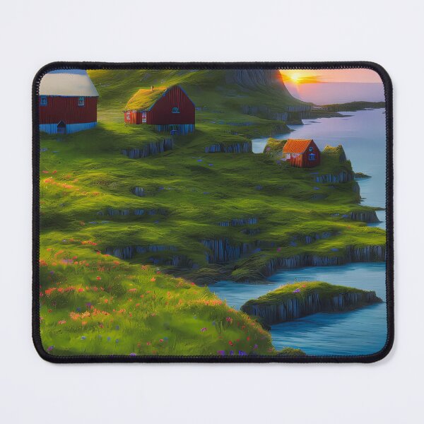 Item preview, The Three Red Farmhouses On The Cliffs designed and sold by Story24net.