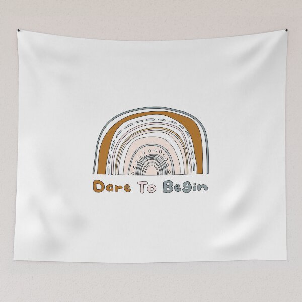 Item preview, Dare to begin motivational colorful boho rainbow designed and sold by Awesome 4 all.