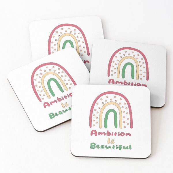 Item preview, Ambition is beautiful motivational boho rainbow designed and sold by Awesome 4 all.