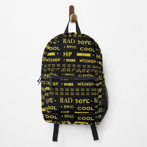 Item preview, RAD DOPE COOL EPIC HIP AWESOME SCORE Yellow on Black designed and sold by Niniannebast.