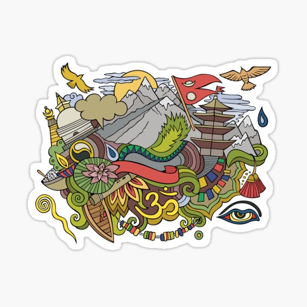 "Nepal" Sticker for Sale by emmavdh Redbubble