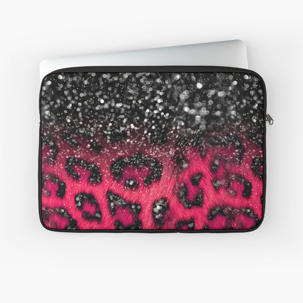 Pink Black Leopard Print Faux Glitter | iPad Case & Skin