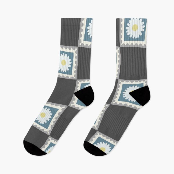 Item preview, Minimal checkerboard postage stamp daisy pattern 26 designed and sold by LemonCreamyyyy.