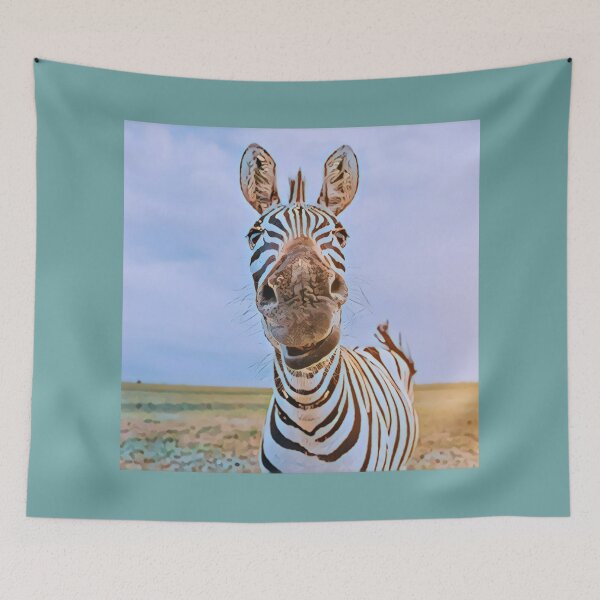 Item preview, My Blue Zebra Print - For a nature lover, African bush lover, nature decorating print. designed and sold by Wentoo.