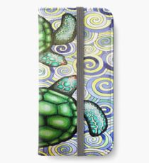 Turtle Tide in Spiralen iPhone Flip-Case/Hülle/Klebefolie