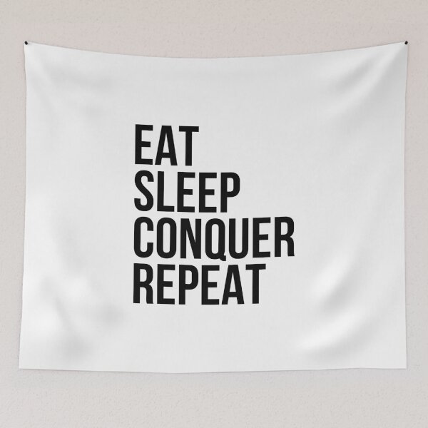 Item preview, Eat Sleep Conquer Repeat - Gym Quote designed and sold by maniacfitness.