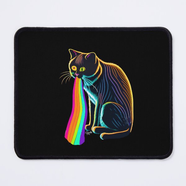 Item preview, Neon Cat Rainbow Sic Vomit Puke designed and sold by Tellingmoon.