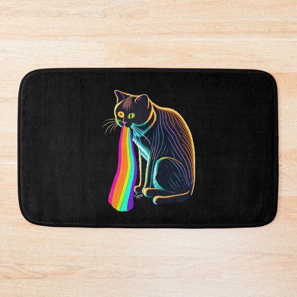 Item preview, Neon Cat Rainbow Sic Vomit Puke designed and sold by Tellingmoon.