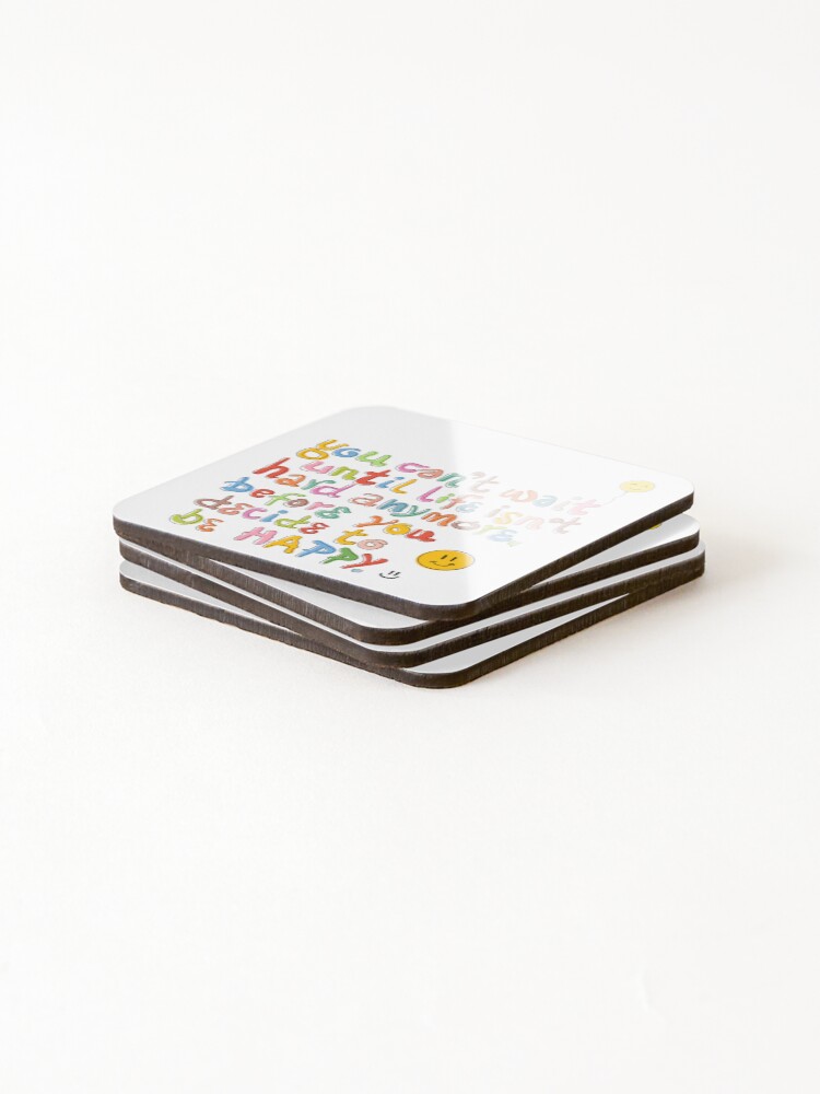 Thumbnail 4 of 5, Coasters (Set of 4), Decide To Be Happy - Rosen Ian designed and sold by Rosen-In-Bloom.