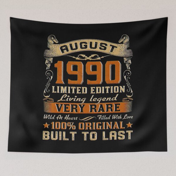 Item preview, 33th Birthday Gifts 33 Years Old Retro Vintage August 1990 designed and sold by BargerStore.