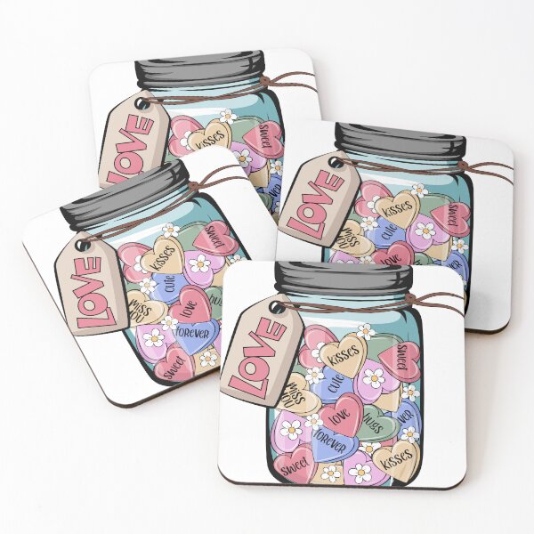 Item preview, candy heart jar valentine designed and sold by CatDogBFF.