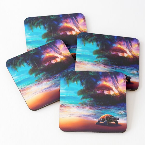 Item preview, turtle on the colourful beach - beautiful designed and sold by Jaroslav Hubert.