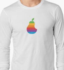 Pear Apple Parody Funny Retro Long Sleeve T-Shirt