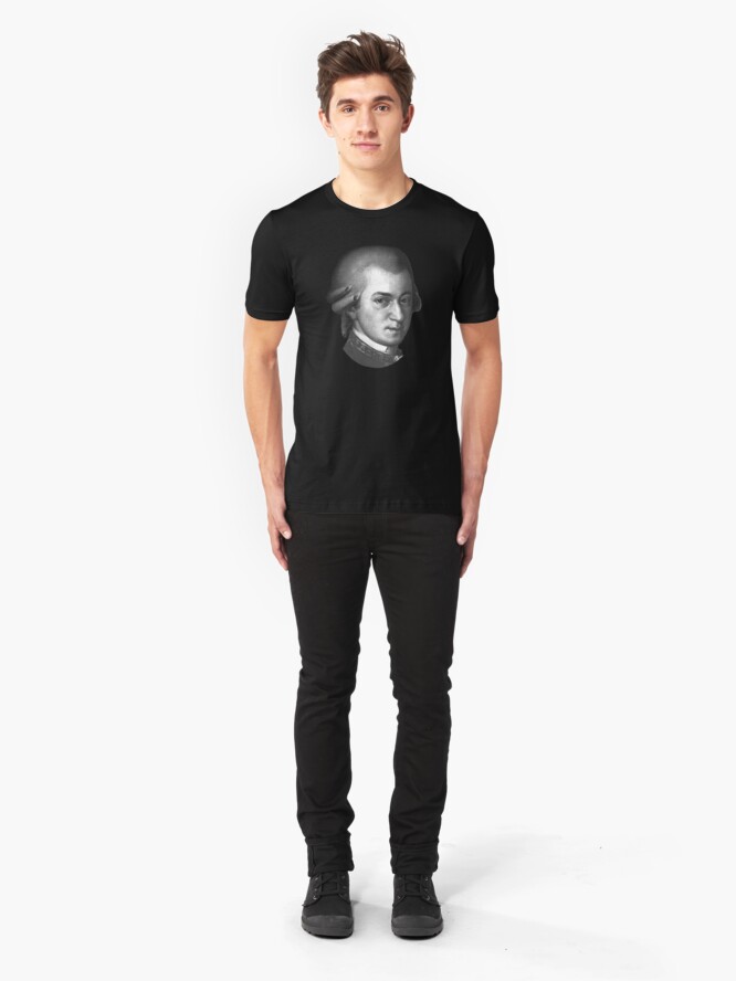 Alternate view of The genius Wolfgang Amadeus Mozart Slim Fit T-Shirt