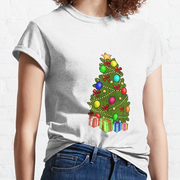 Camisas de Navidad para niños y niñas, camiseta alegre y brillante, con  luces de Navidad, camisetas gráficas para las fiestas