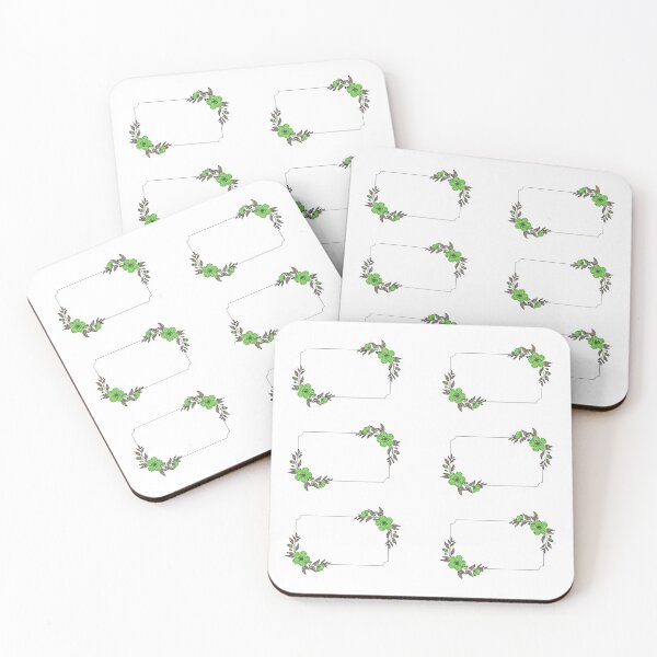 Item preview, Blank Green Floral Spice Labels designed and sold by Coffee Lifestyle.